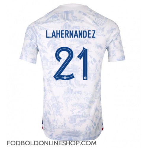 Frankrig Lucas Hernandez #21 Udebanetrøje VM 2022 Kortærmet